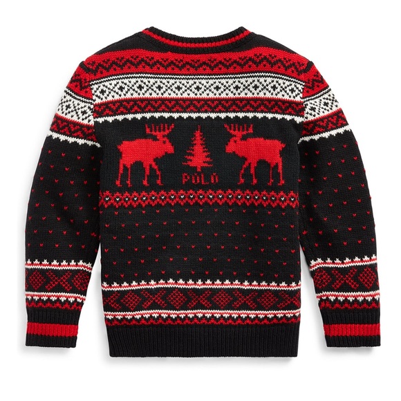 RALPH LAUREN Little Boys Reindeer Wool-Blend Sweater - Picture 2 of 4